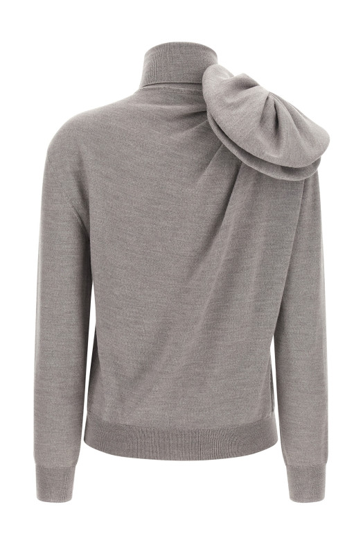 3D flower sweater Gray