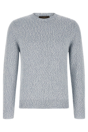 Two-tone yarn sweater BLUE