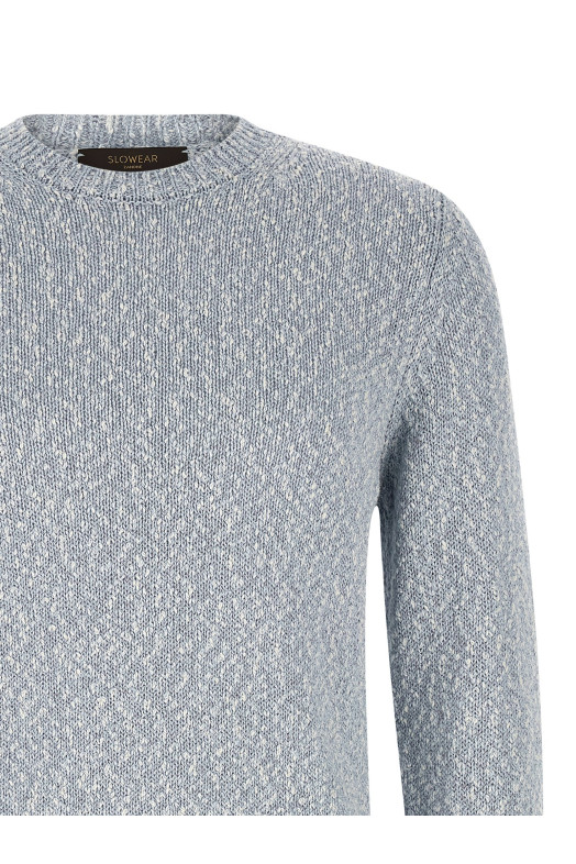 Two-tone yarn sweater BLUE