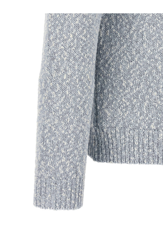 Two-tone yarn sweater BLUE