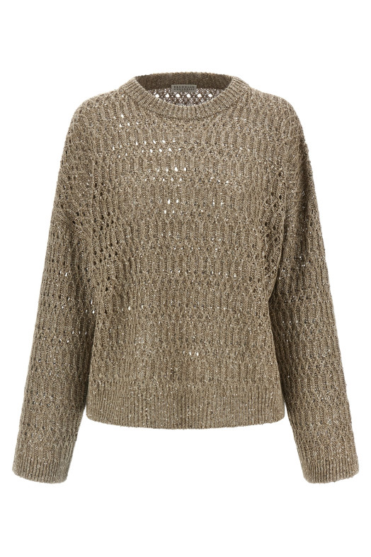 Micro sequin sweater Beige