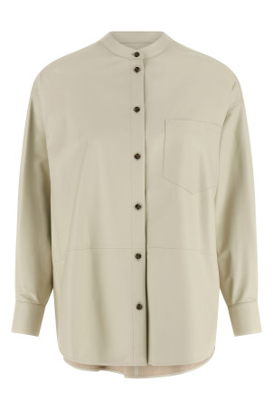 Leather shirt White