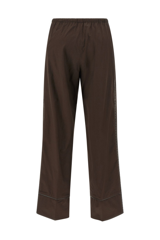 Leather insert pants Brown