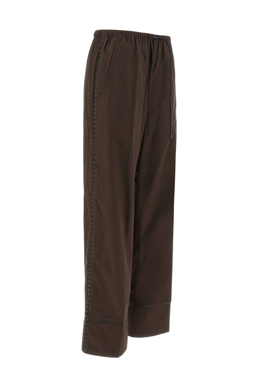Leather insert pants Brown