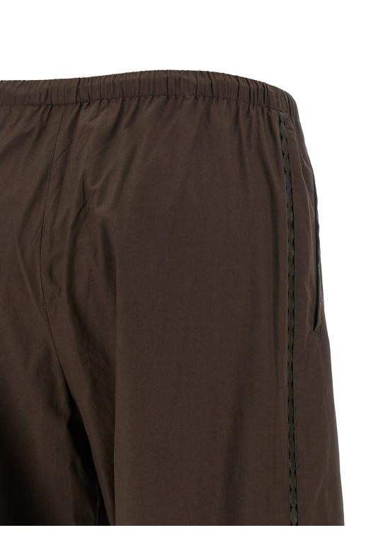 Leather insert pants Brown