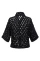 Sequin mesh cardigan Black