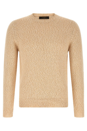 Two-tone yarn sweater Beige