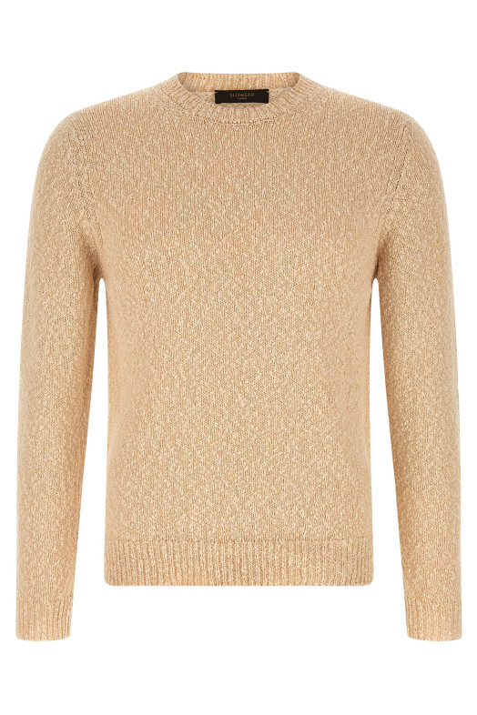 Two-tone yarn sweater Beige