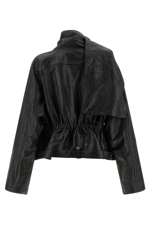 'Cropped Scarf Flight' jacket Black