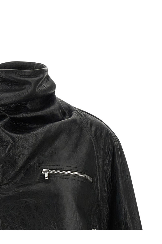 'Cropped Scarf Flight' jacket Black