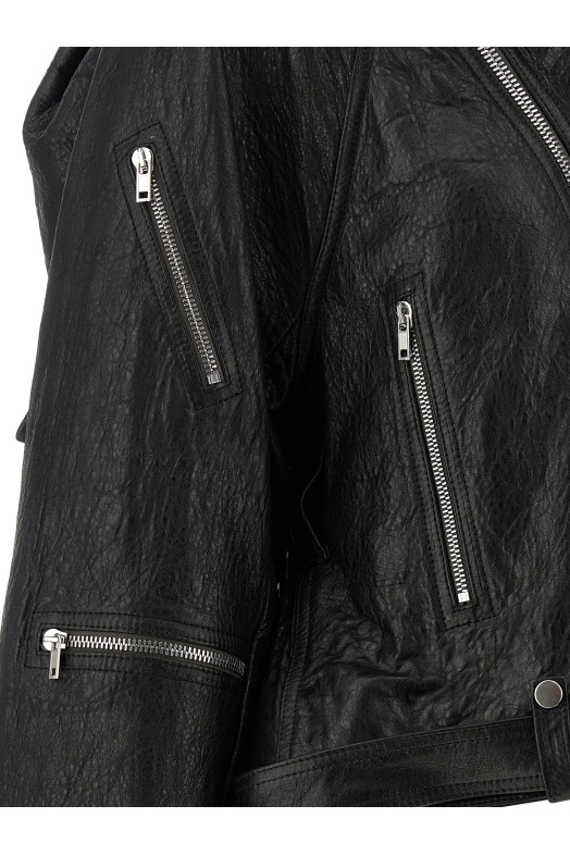 'Cropped Scarf Flight' jacket Black