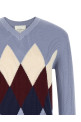 Argyle pattern sweater BLUE