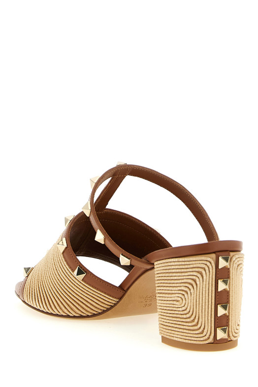 Valentino Garavani 'Rockstud' slides Brown
