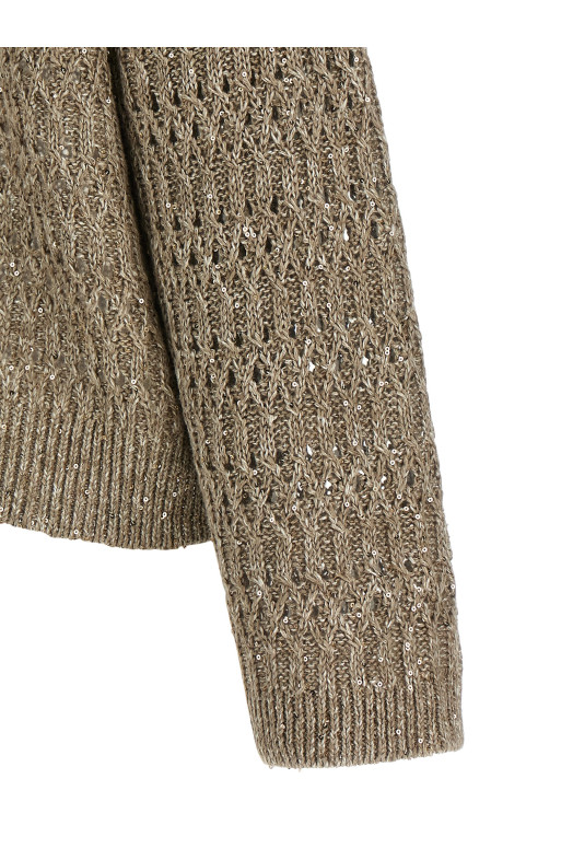 Micro sequin sweater Beige