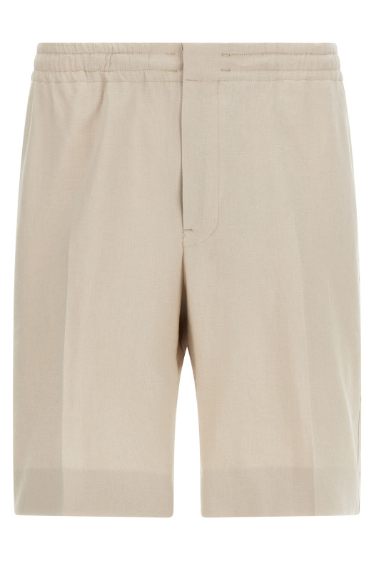 Linen bermuda shorts Beige