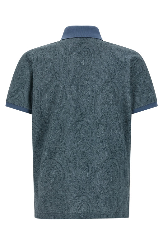 'Paisley' polo shirt Blue