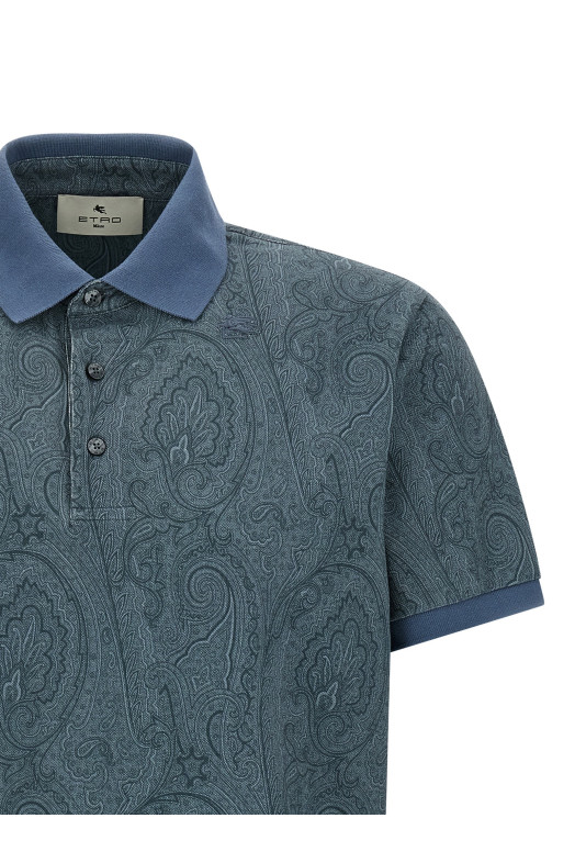 'Paisley' polo shirt Blue
