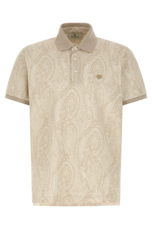 'Paisley' polo shirt Beige