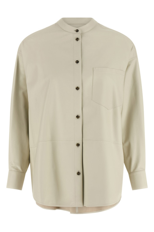 Leather shirt White