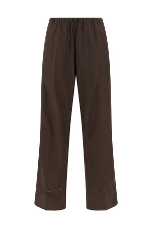 Leather insert pants Brown