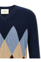 Argyle pattern sweater Blue