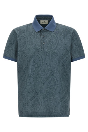 'Paisley' polo shirt Blue