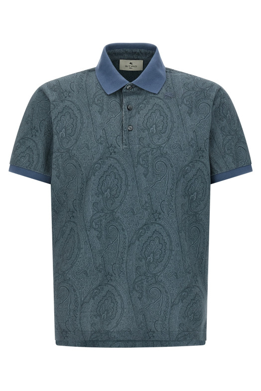 'Paisley' polo shirt Blue