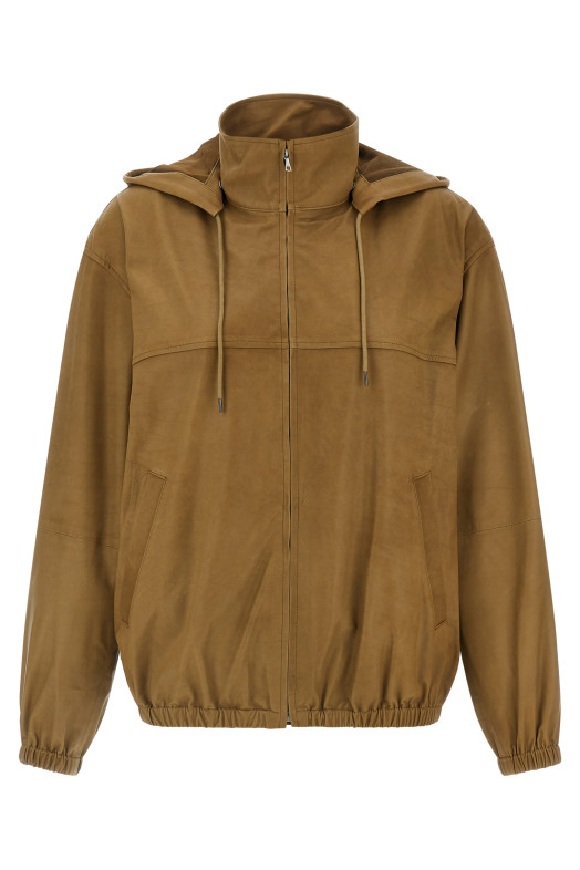 Ultra-thin leather jacket Brown