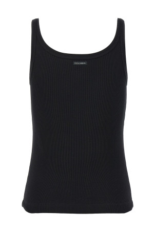 Ribbed tank top Black