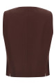 Viscose and linen vest Brown