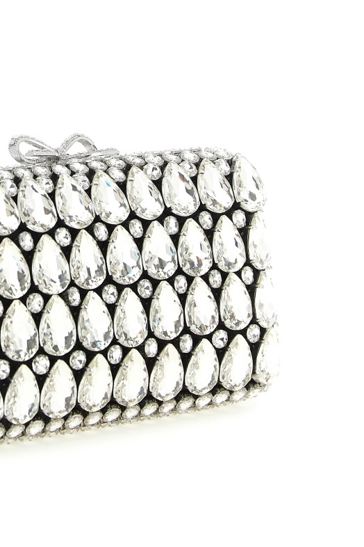 'Black Satin Crystal' clutch Black