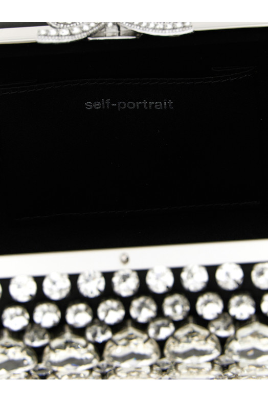 'Black Satin Crystal' clutch Black