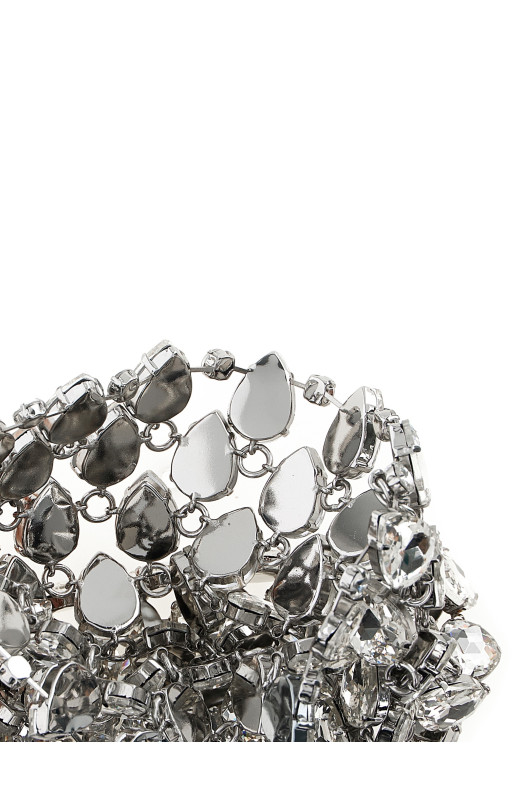 'Silver Crystal Chainmail Mini' clutch Multicolor