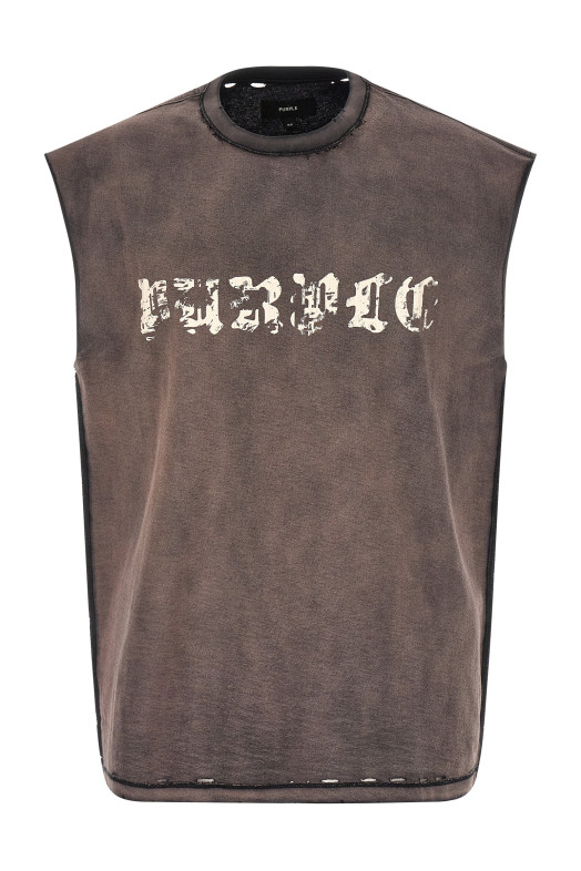 'Worn Gothic' tank top Black