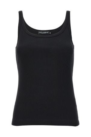 Ribbed tank top Black