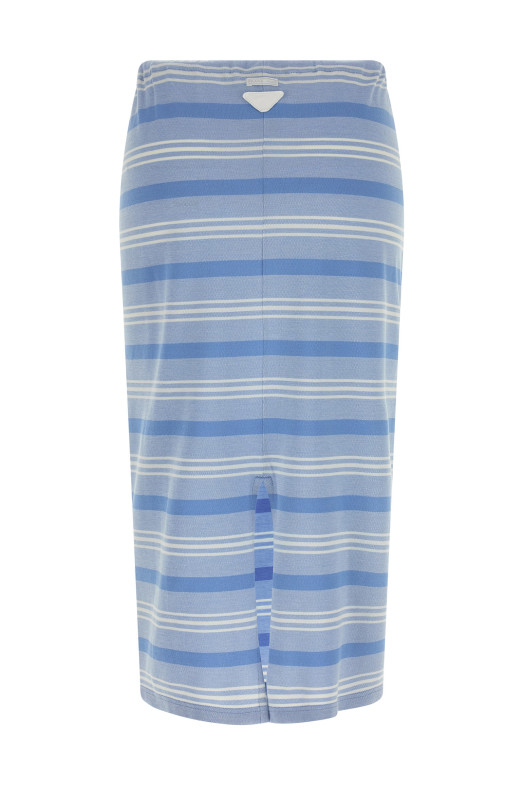 Striped piqué skirt BLUE
