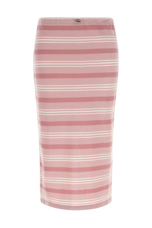 Striped piqué skirt Pink