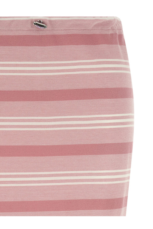 Striped piqué skirt Pink