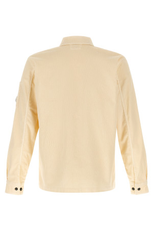 Ribbed velvet overshirt Beige