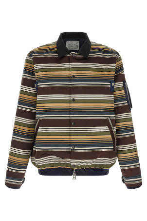 'Horizontal Stripe' blouson Brown