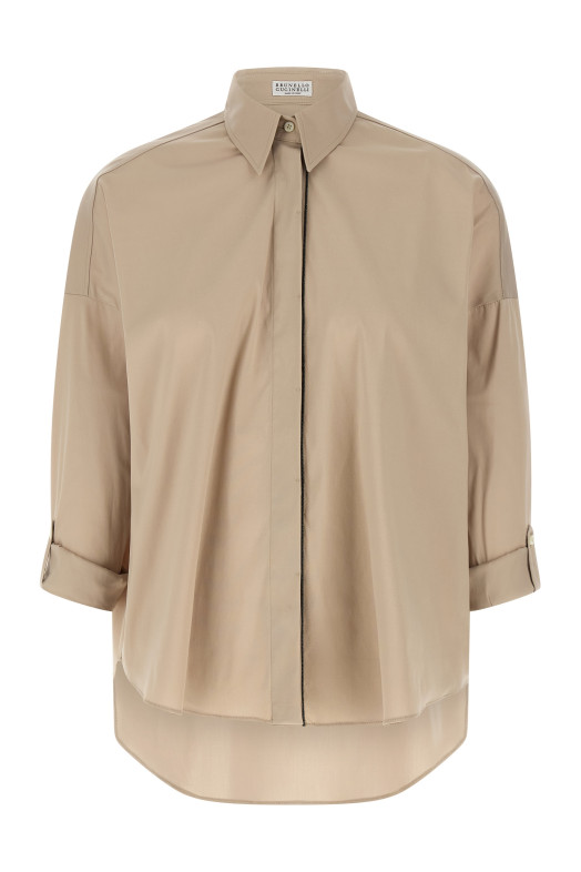 'Shiny Trim' shirt Beige