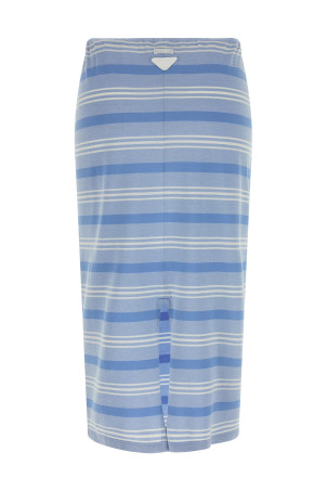 Striped piqué skirt BLUE
