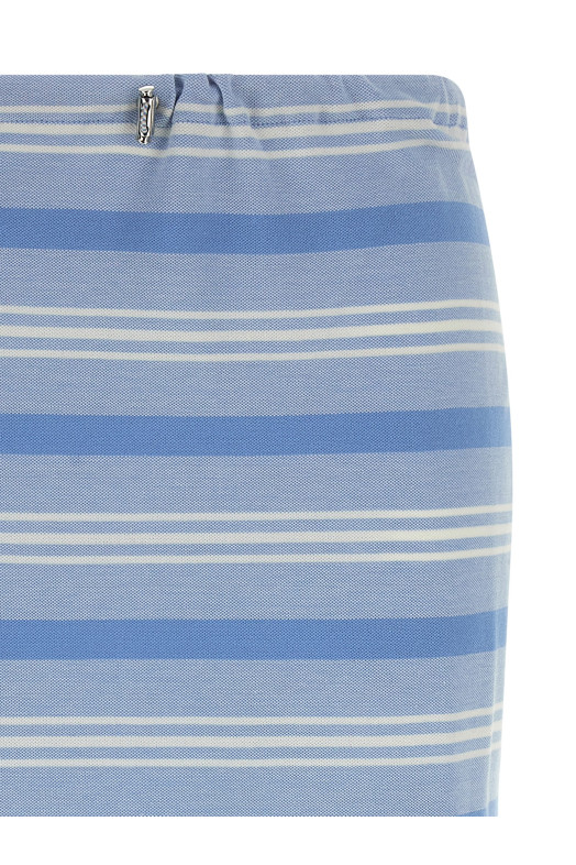 Striped piqué skirt BLUE
