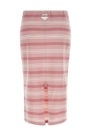 Striped piqué skirt Pink