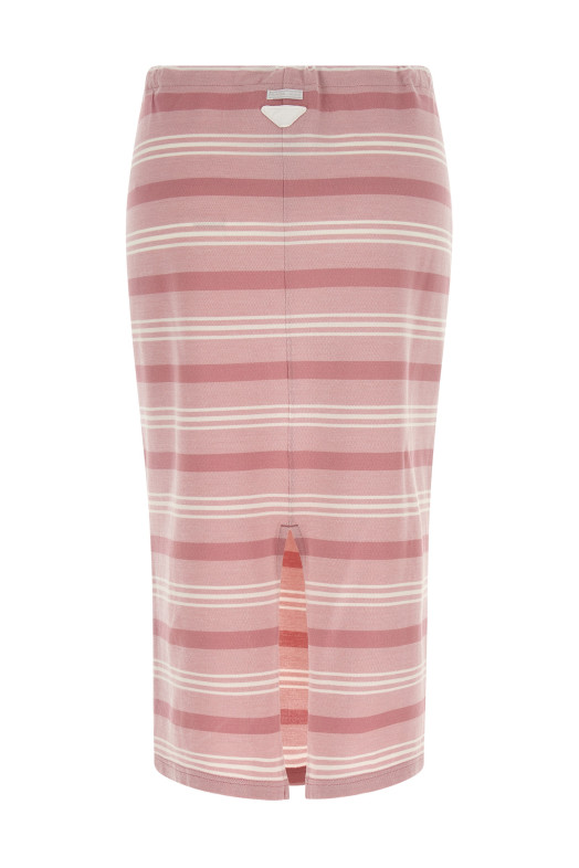 Striped piqué skirt Pink