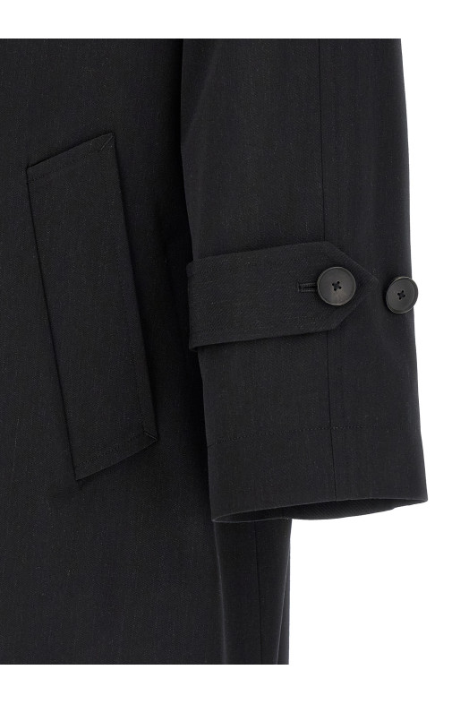 'Light wool Gabardine' trench coat Black