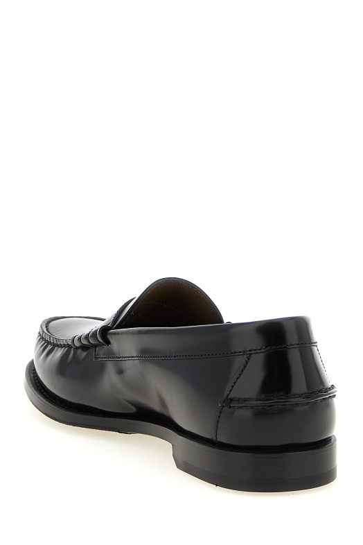 Brushed leather loafers Black