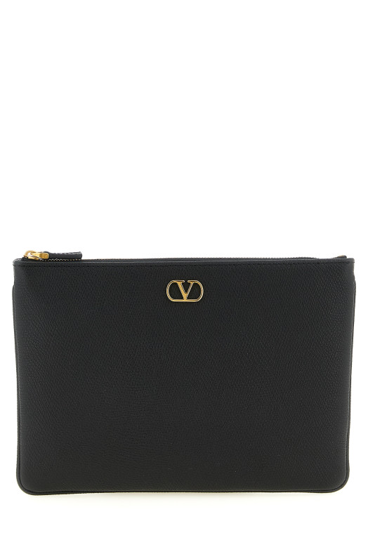 Valentino Garavani Vlogo medium clutch bag Black