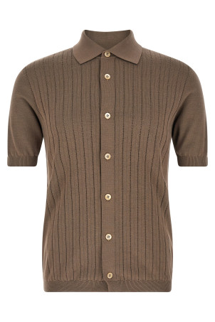 Operated ribbed shirt Brown