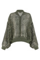 'Dazzling Net Embroidery' cardigan Green